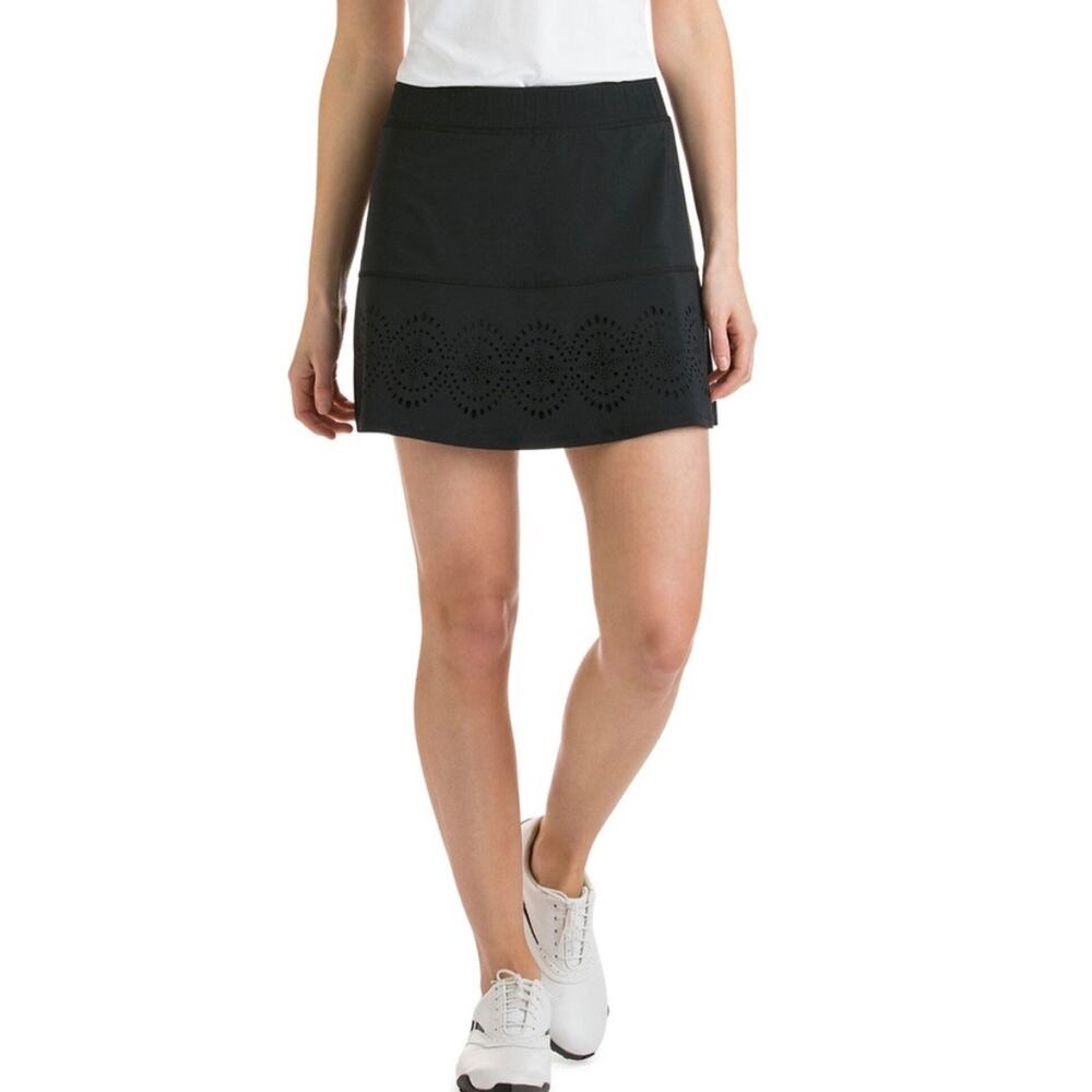 Vineyard Vines Black Laser Cut Skort Small Performance Tennis Golf Activewear